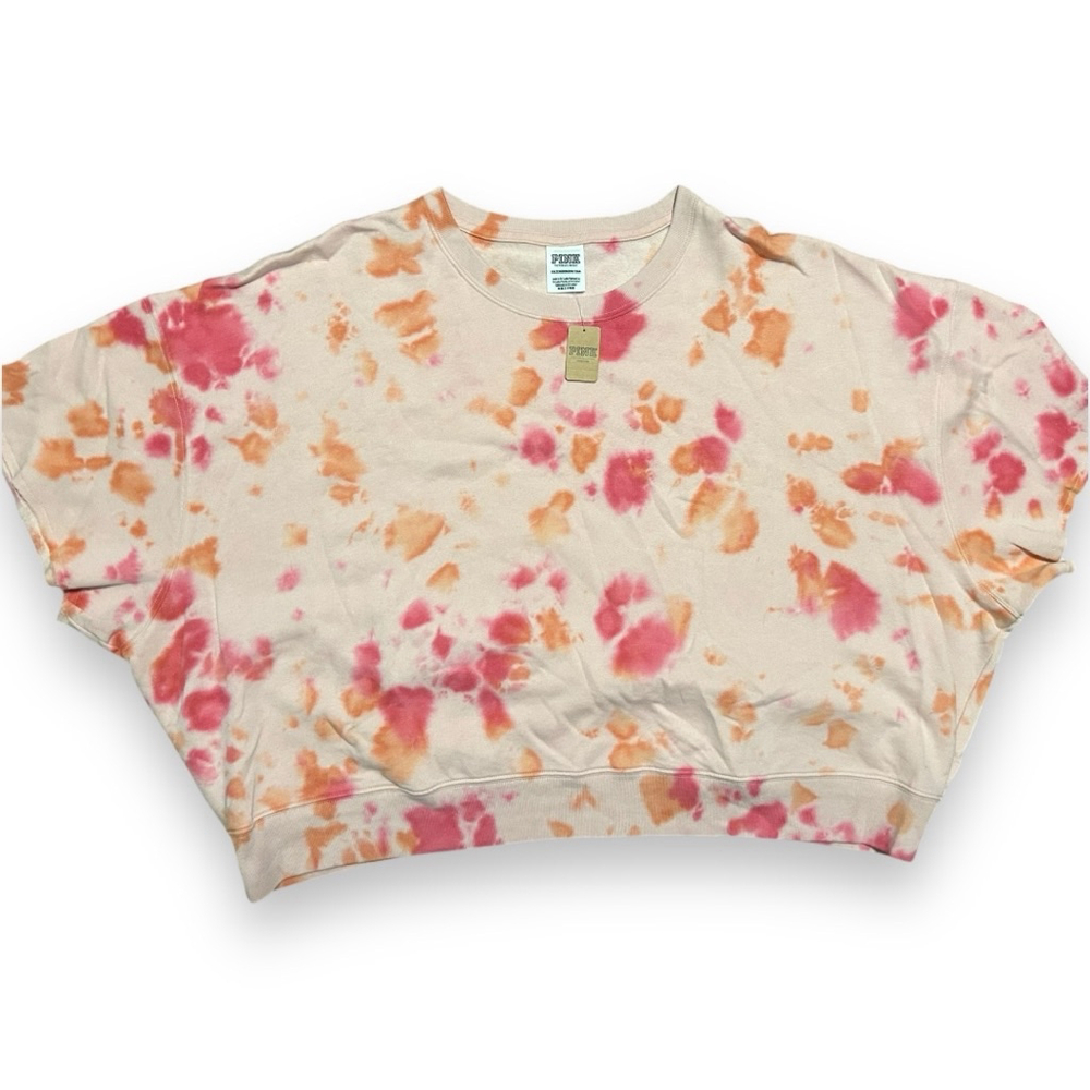 Women's PINK Tie Dye Crop Top XXL Pink Orange